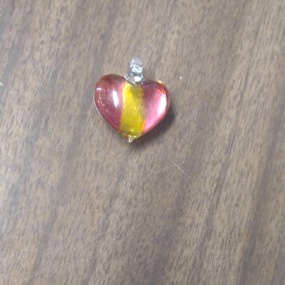 Elegant Pink and Yellow Heart Pendant